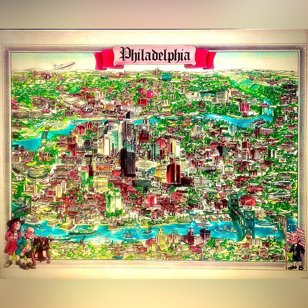 VINTAGE JIGSAW PUZZLE of - “THE CITY of PHILADELPH", Circa 1980…